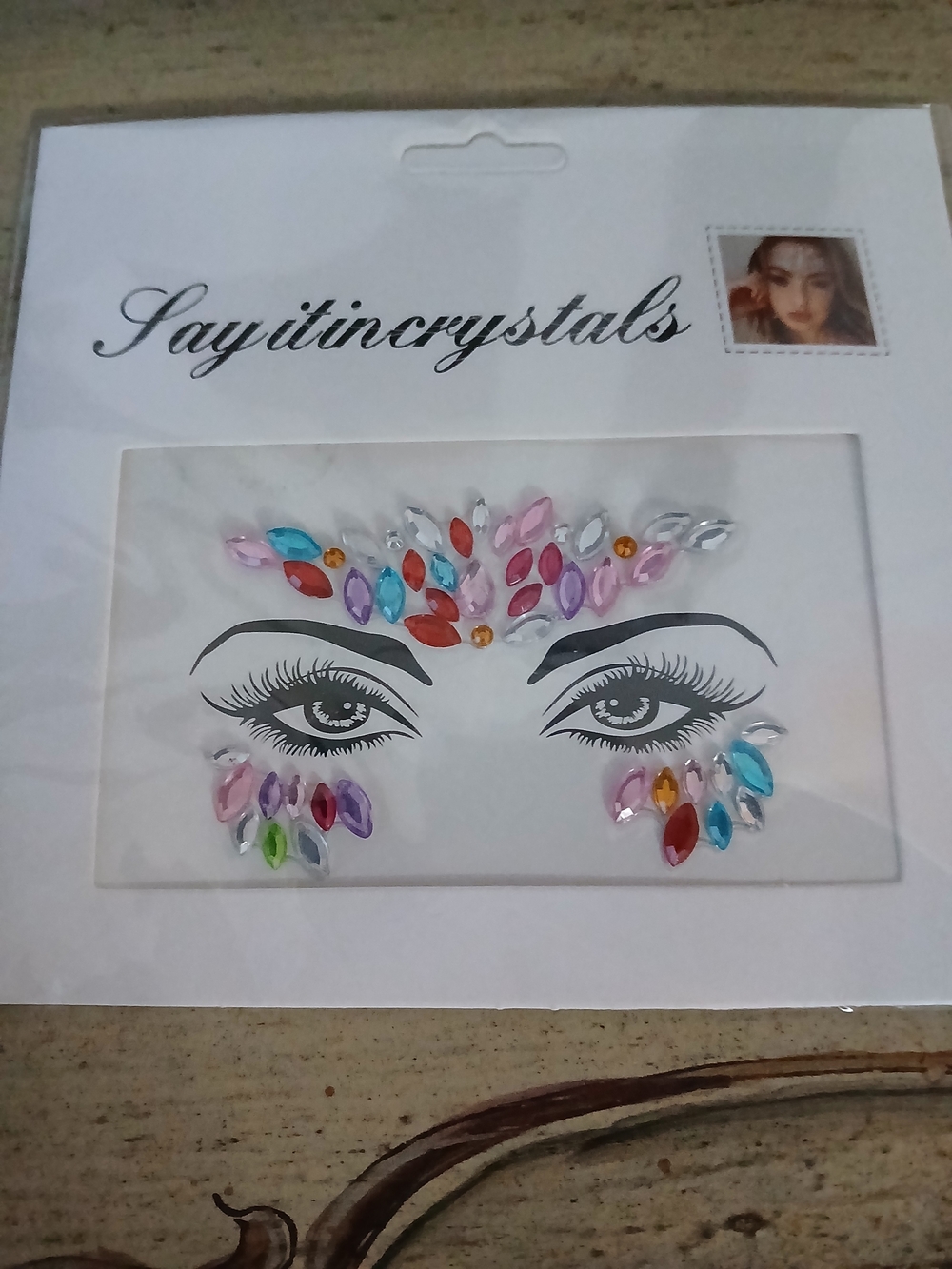 Multicolor Face Gem Sticker Set - Decorative Crystal Accents Festival Wear Fairy